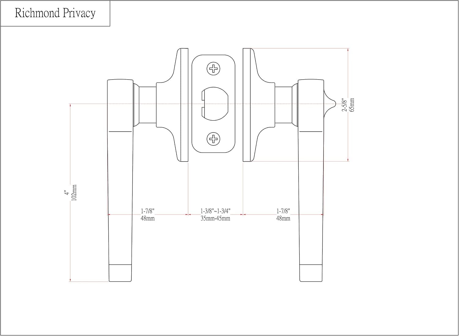 Designers Impressions Richmond Design Oil Rubbed Bronze Privacy Door Lever (Bed and Bath)
