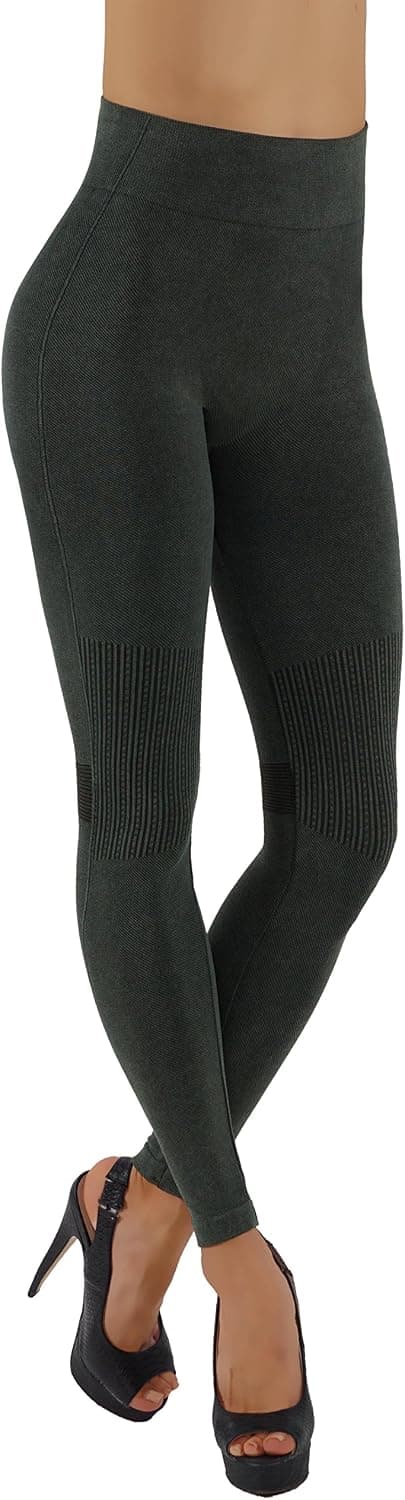 PRO FIT Distressed Vintage Washed Leggings Featuring Elastic Waist Dress Casual Pants (M/L USA 4-8, PF223-AMG)