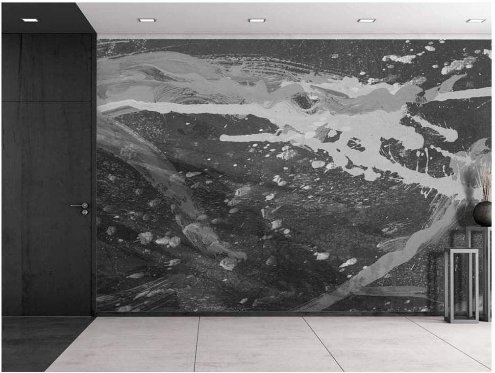 wall26 - Splatter Paint in Grayscale - Wall Mural, Removable Sticker, Home Decor - 100x144 inches