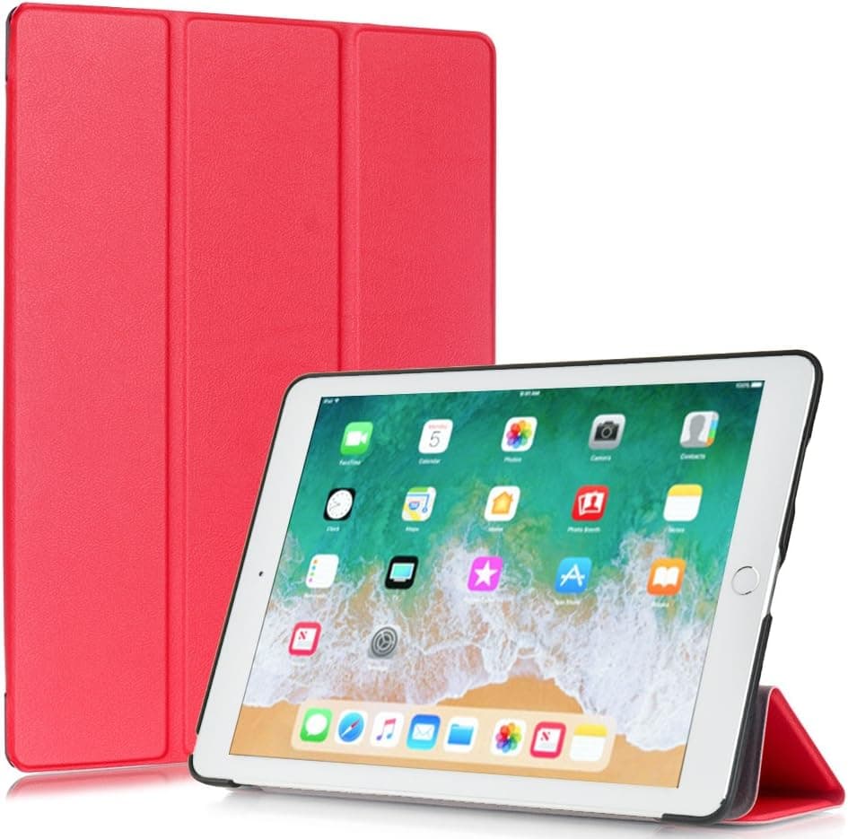 ipad Pro 9.7 Case,SIMPLEWAY Smart Case Cover Ultra Slim Lightweight Stand with Auto Sleep/Wake Feature for Apple iPad Pro 9.7-Inch 2016 Model,Red