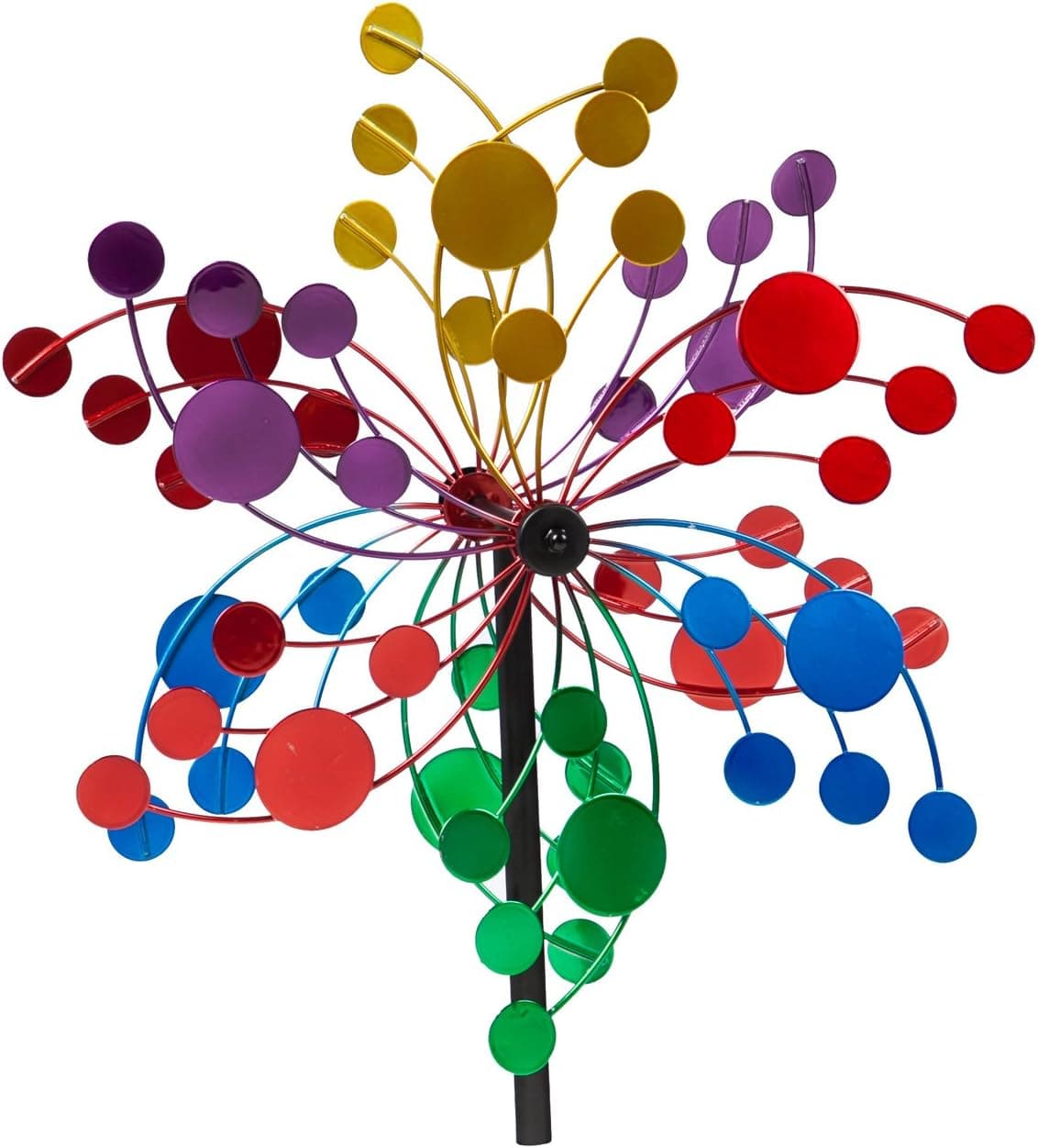 Evergreen Garden Beautiful Colorful Confetti Wind Spinner Topper - 7 x 16 x 14 Inches Fade and Weather Resistant Outdoor Decoration for Homes, Yards and Gardens