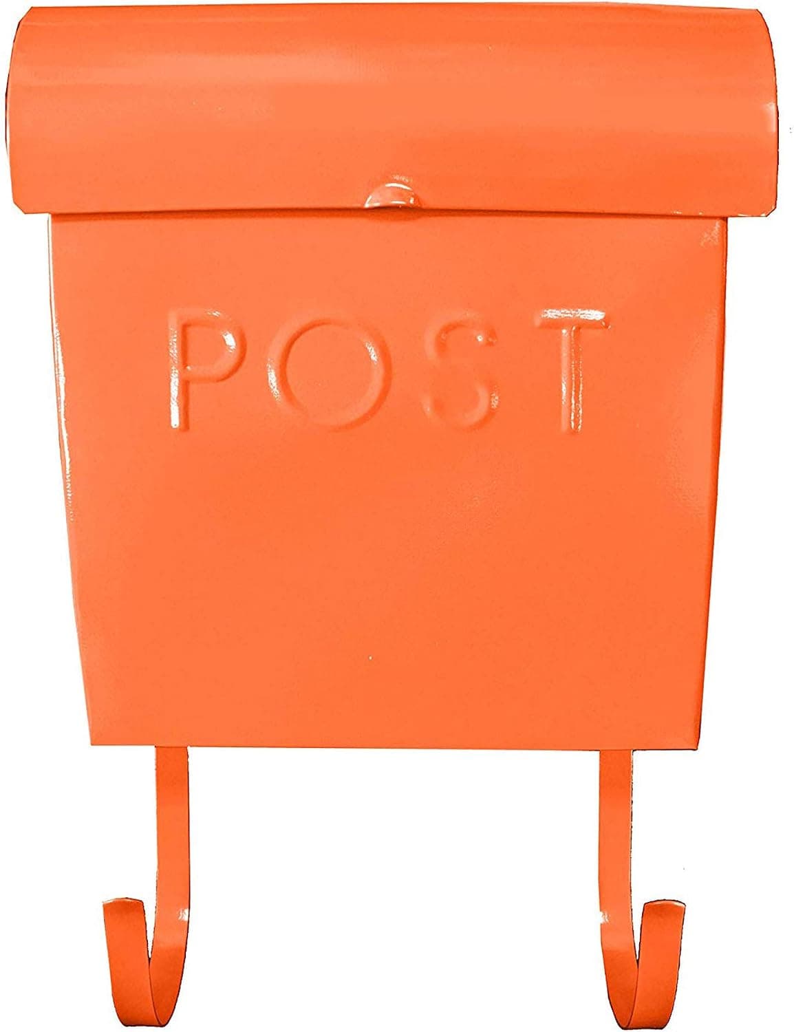 NACH Euro Series Modern Mailbox, Decorative Mail Holder, Wall Mount Mailboxes for Outside, Rust Resistant Galvanized Metal Mailbox, 12" x 11" x 4.5", Orange, MB-44793