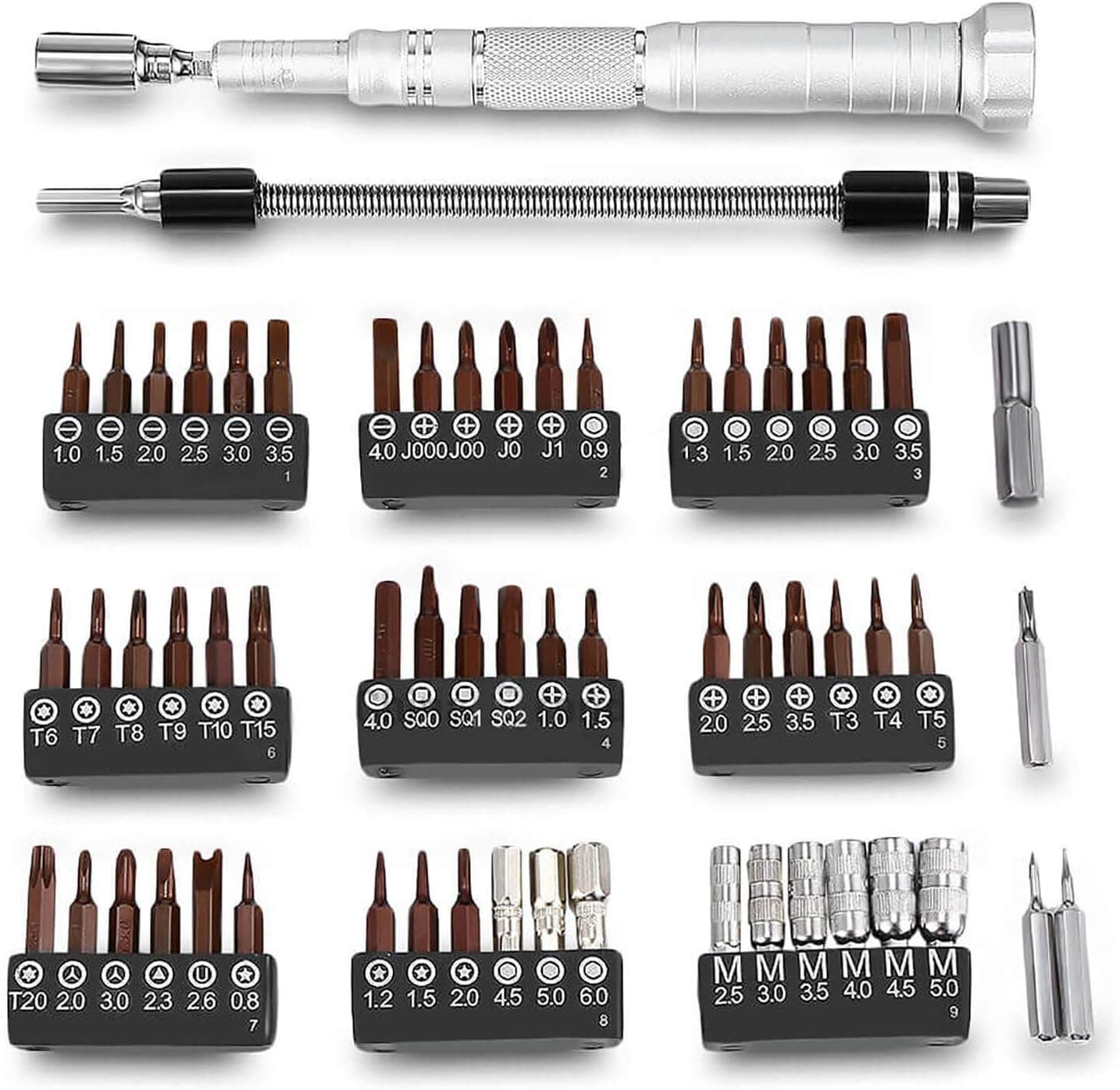 Mini Multibit Screwdriver Sets with Case, Pro S2 Steel Star Y Hex T3 T5 T6 T8 T9 T10 Precision Torx Security Screwdriver Bit Set