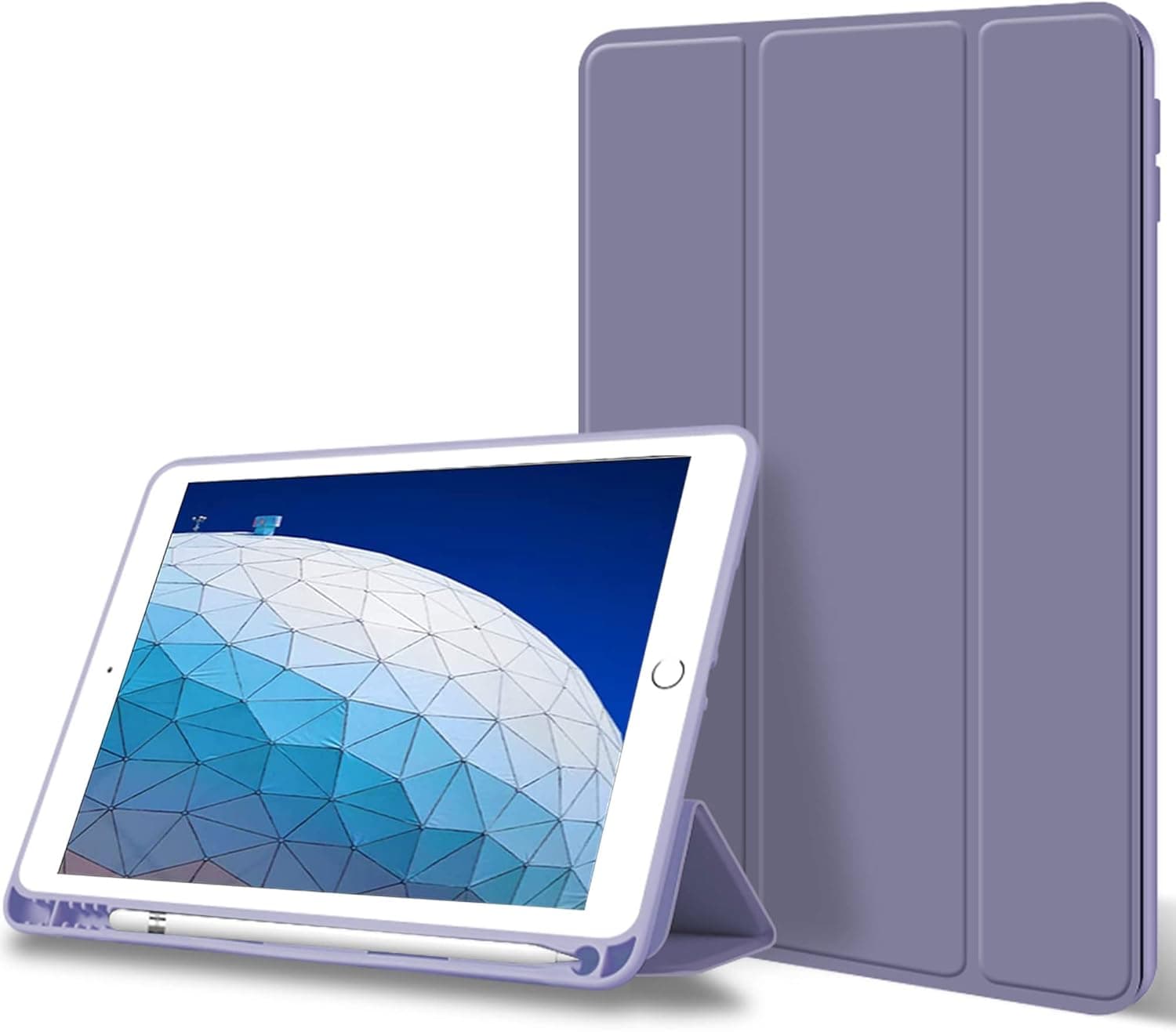 kenke Case for iPad Air 3 10.5" (3rd Gen) 2019,Light Weight Trifold Smart Case with Pencil Holder,Soft TPU Back Cover[Full Body Protective] with Auto Sleep/Wake for iPad 10.5 Inch Air 3, Purple