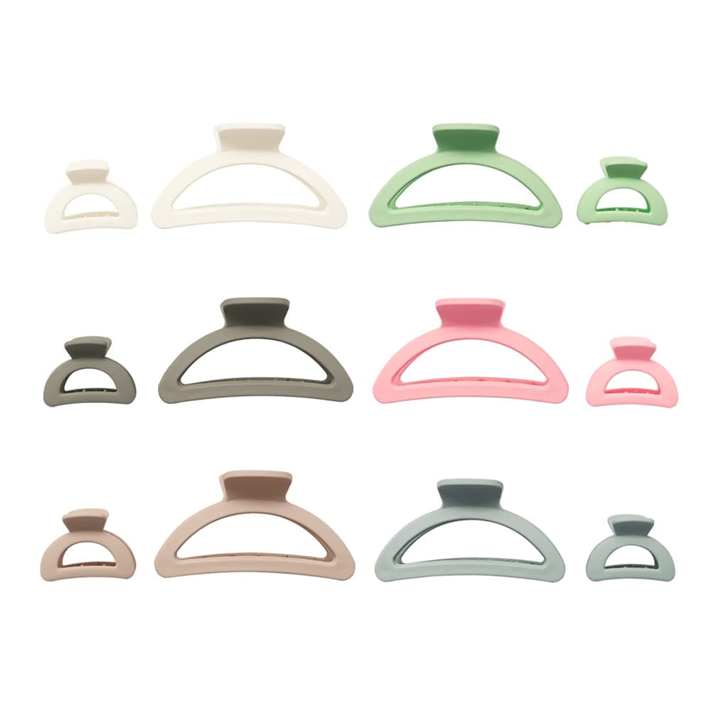 youkimoda Strong Hold Hair Claw Clips,Hair Clips Mini Hair Claw, Large Hair Clips for Women Girls, Barrettes for Thin Thick Hair (6 pairs of crescent clips)