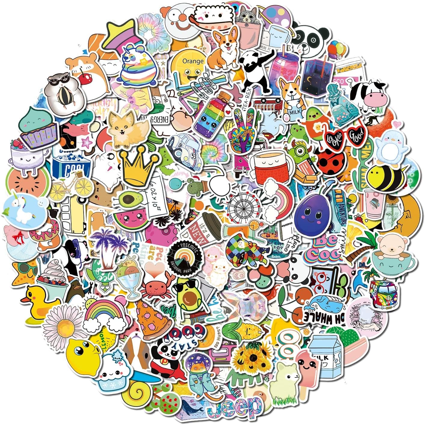 Olansit 300 PCS Water Bottle Stickers for Kids Teens, Cute Vinyl Waterproof Laptop Skateboard Stickers, Aesthetic Car Decals Computer Hydroflask Stickers for Adults Teens Kids Girls (300 pcs)