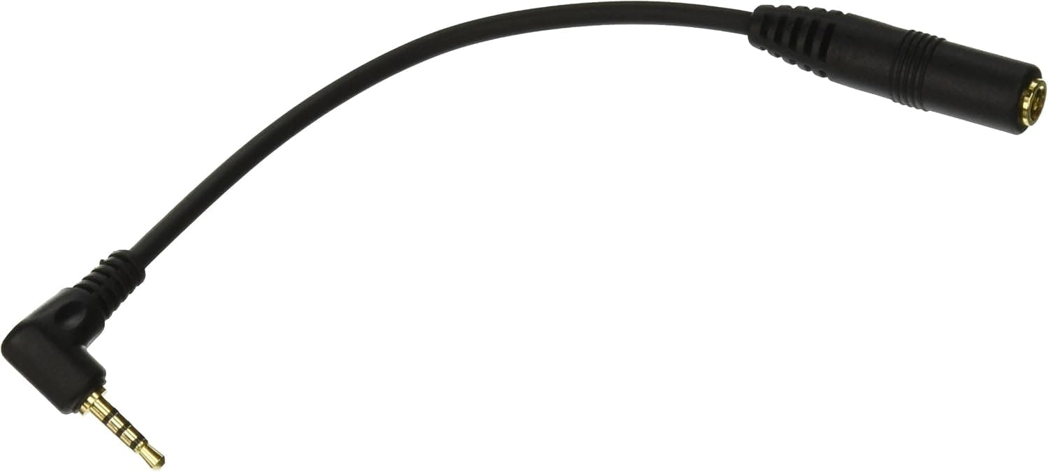 Valley Enterprises 6 inch TRRS 4-Pole 2.5mm Male Right Angle to 3.5mm Female Audio Cable