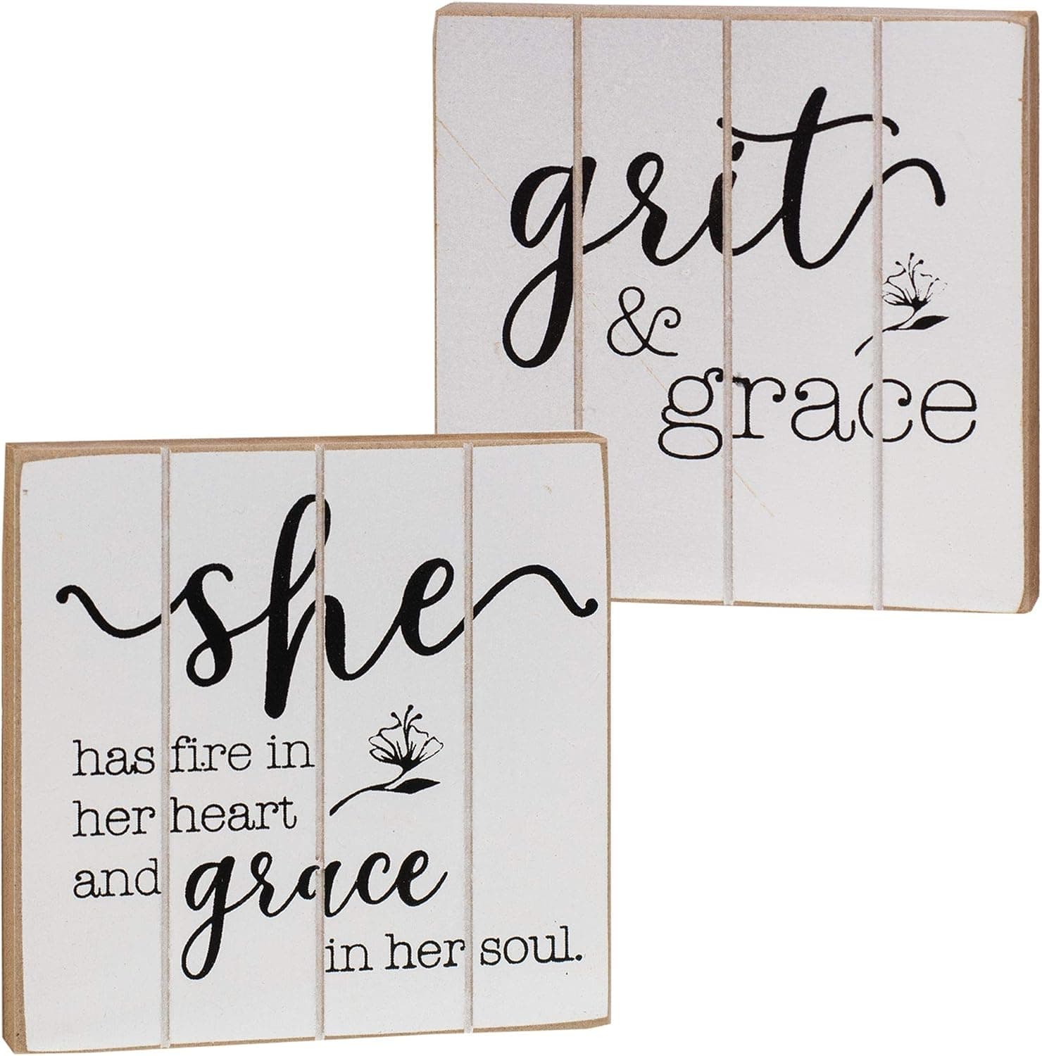 CWI Gifts Grit & Grace Wooden Blocks 2/Set, Multi