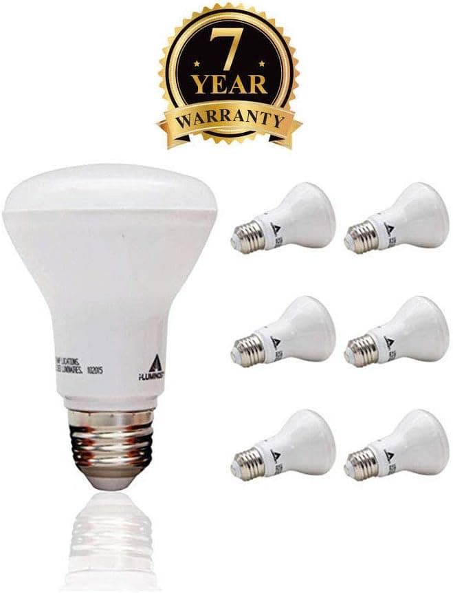 LED Light Bulb R20 Small Lamp Bulb- 6 Pack Large Standard Bulb - 50W Equivalent - Dimmable and Instant On - Standard Base