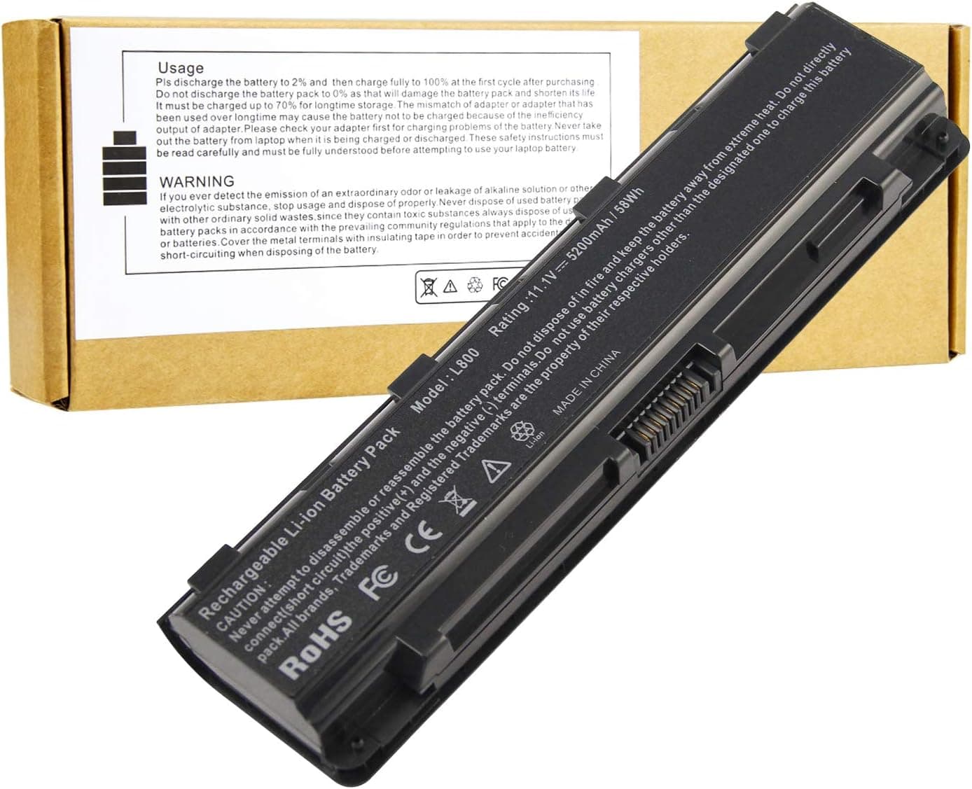 Fancy Buying New Replace Battery for Toshiba Satellite L855-S5375,L855-S5383,L855-S5385,L855D-S5114 C855-S5236 C855D-S5104 5200mAh 6 Cell