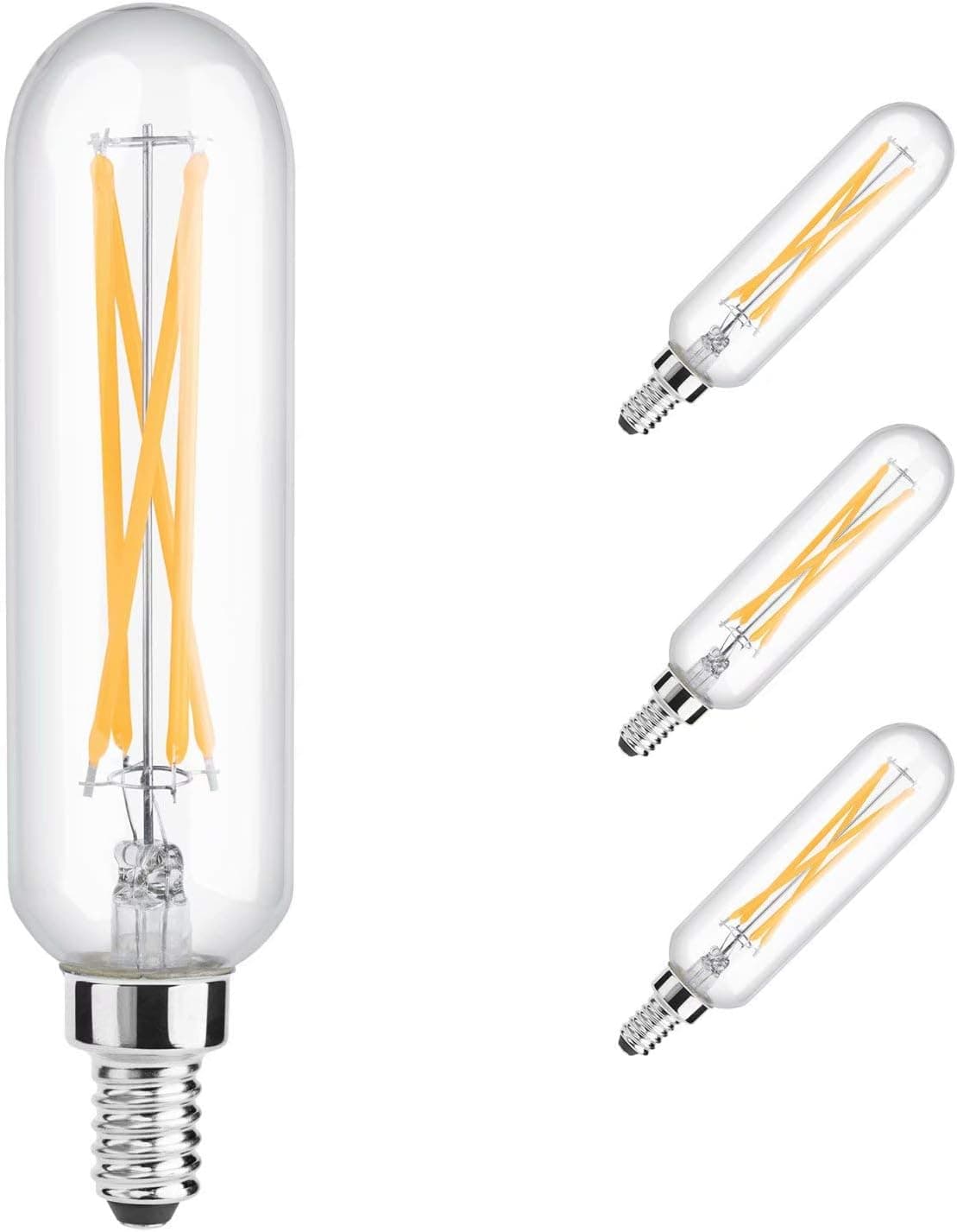 Yaoten T10(T30) E12 Dimmable Led Edison Bulb，4W Equal 40 Watt Light Bulb, Warm White 2700K Tubular Vintage Shape for Chandeliers, Ceiling Fan, AC 120V, 3 Pack