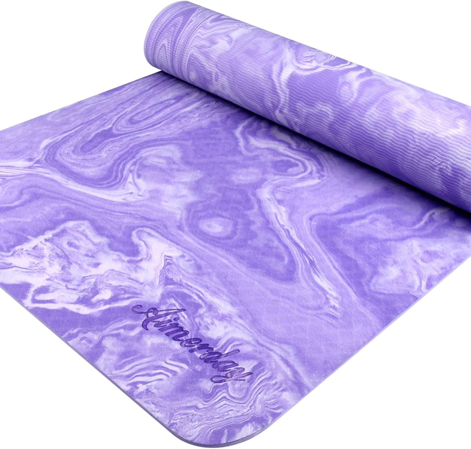AIMERDAY Non Slip Yoga Mat Eco Friendly TPE Exercise Mat Premium Print 1/4 Inch Thick High Density Lightweight Pilates Mat with Carrying Strap for Floor Workout, Fitness & Hot Yoga 72" x 24"