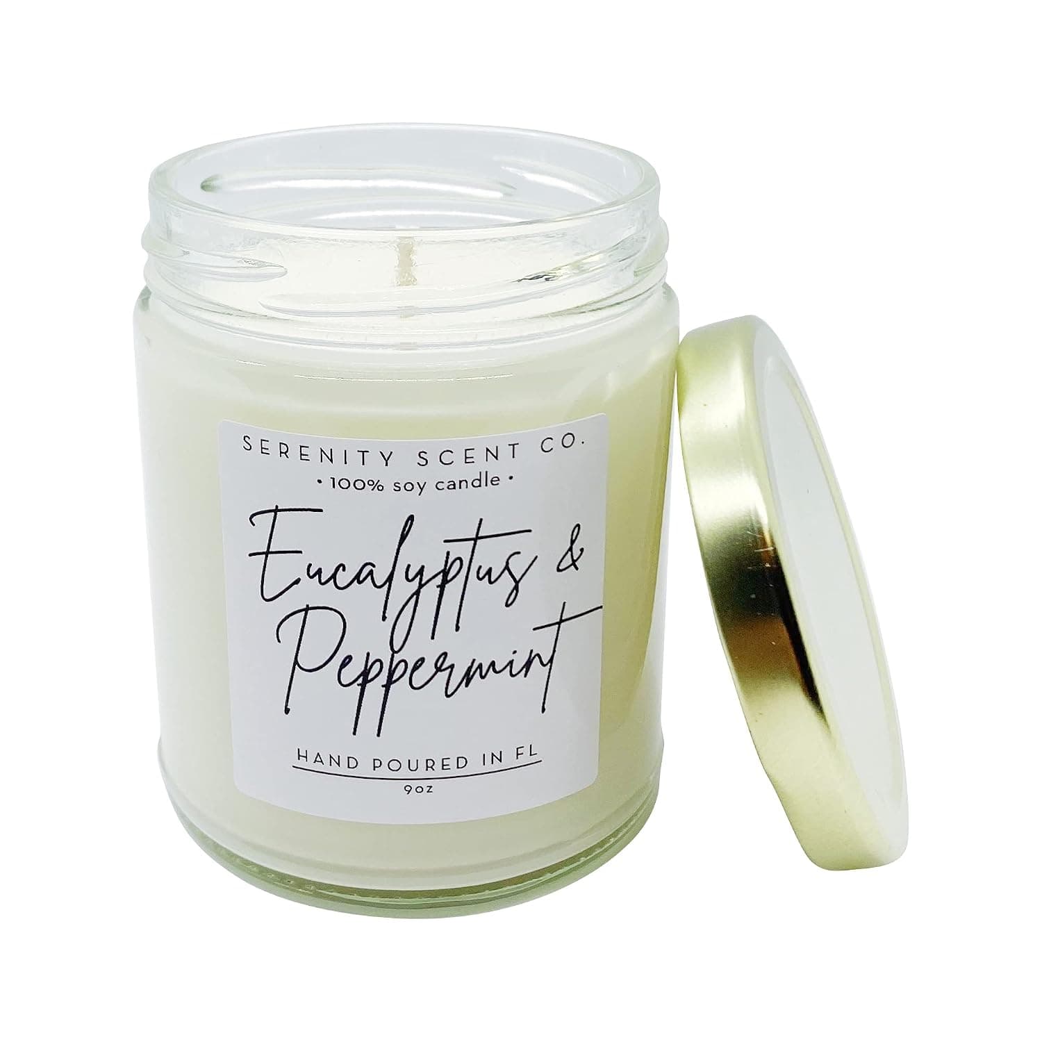 Eucalyptus & Peppermint Candle | Handmade Soy Candle | Jar Candle | 100% Soy Wax | Eucalyptus Candle | Peppermint Candle