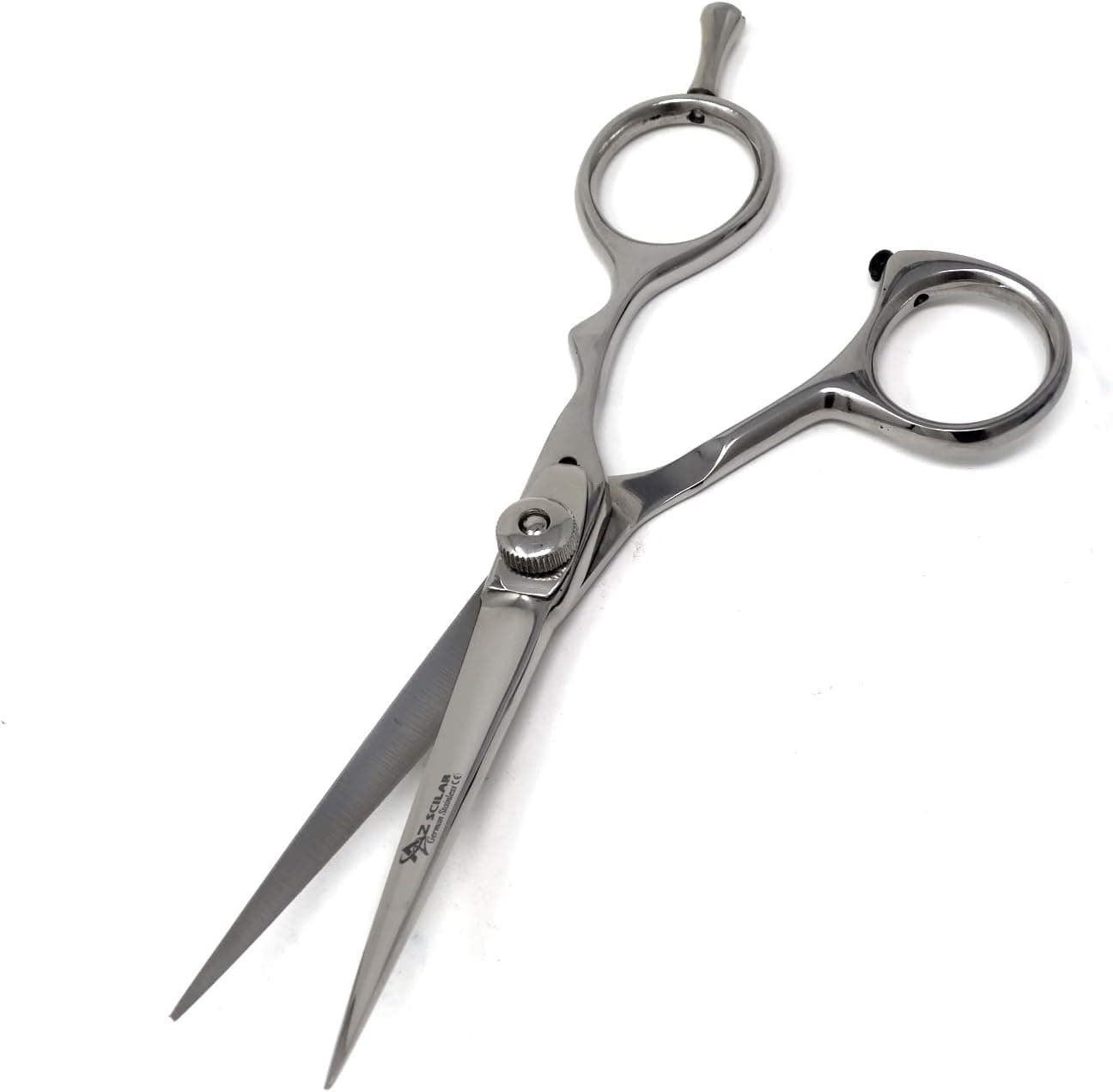 Professional Barber Thinning/Texturing/Cutting Scissors/Shears - Comfort Grip Rings with Adjustable Tension and Finger Inserts - JAPANESE J2 STAINLESS STEEL (Chrome 5.5")