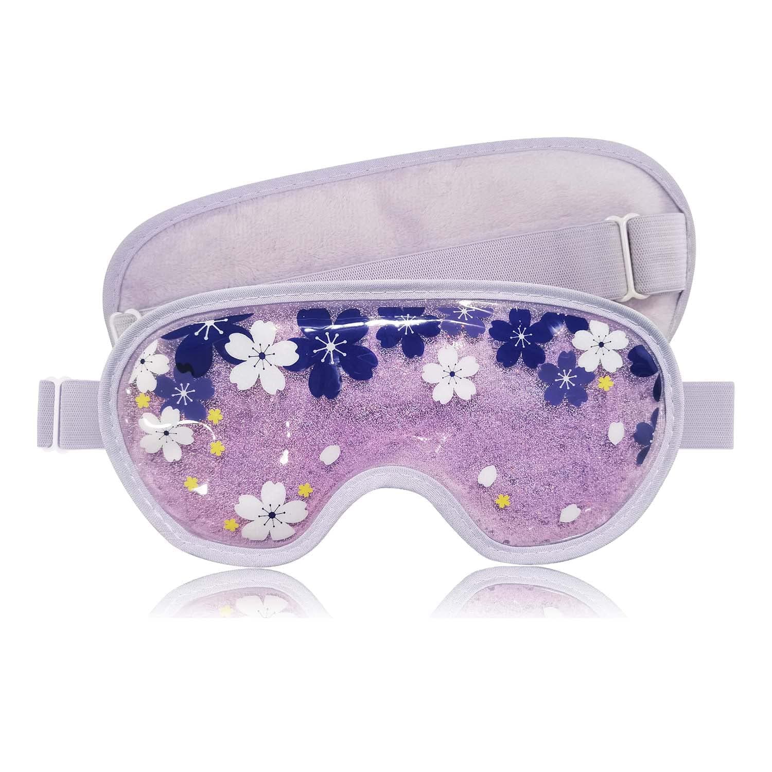 ZNÖCUETÖD Ice Eye Mask Gel Cooling Eye Mask Reusable Cold Eye Mask for Puffy Eyes, Eye Ice Pack Eye Mask with Soft Plush Backing for Dark Circles, Migraine, Stress Relief (1CS,Purple)