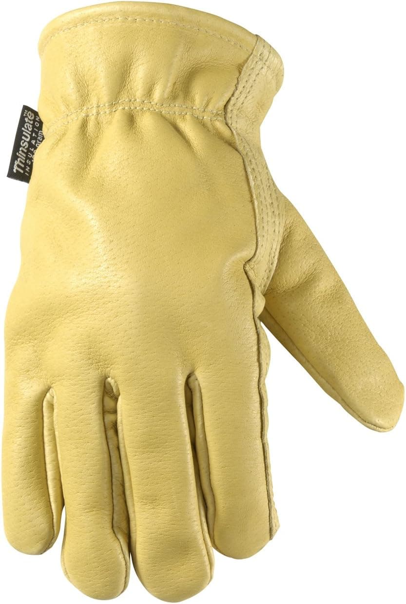 Wells Lamont Leather Work Gloves, Insulated Grain, Medium (1116M)