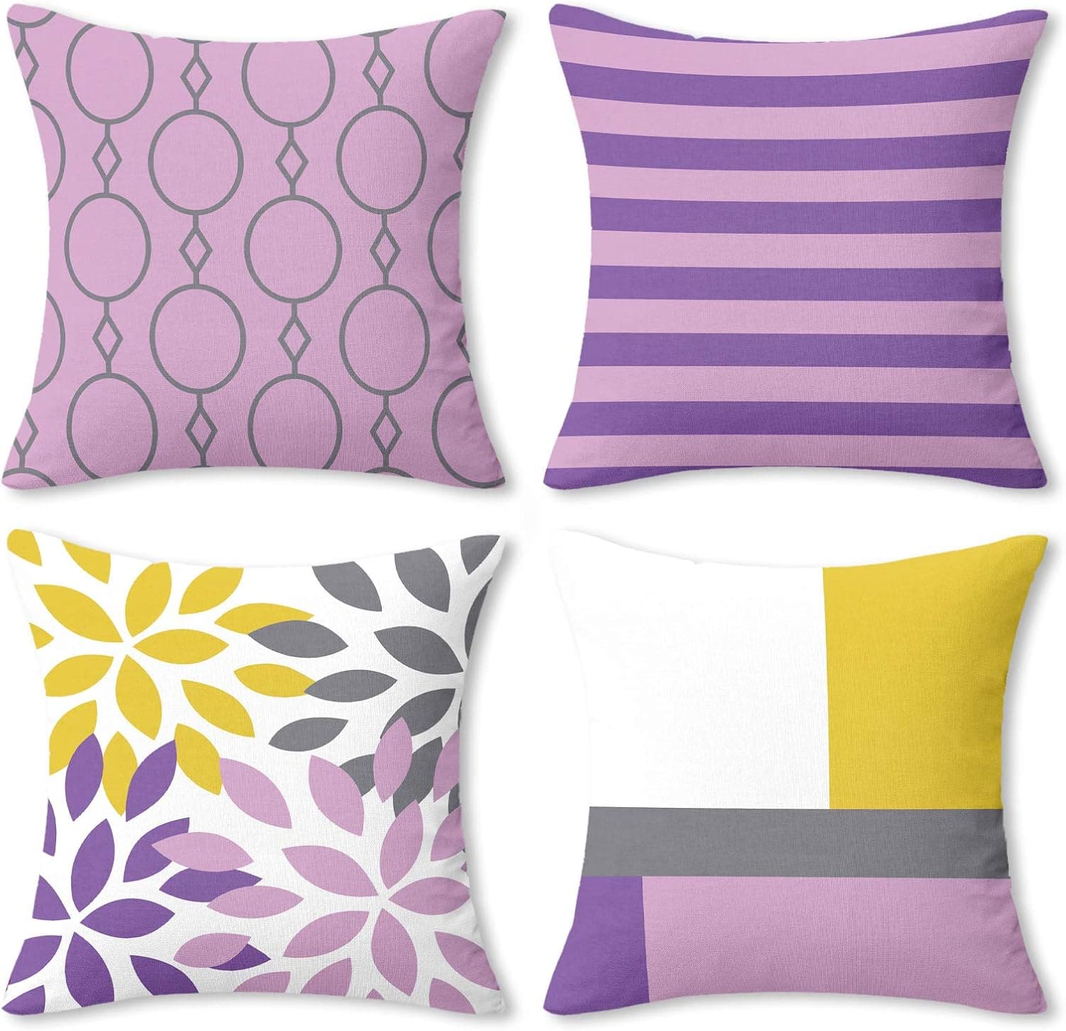 Maliton 18x18 Pillow Cover Set of 4, Decorative Pillow Covers for Couch, Outdoor Pillows for Patio Furniture, Geometric Sofa Pillows for Living Room, Pillow Case for Bed Home Decor
