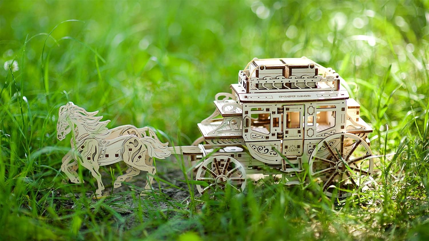 UGEARS Mechanical Wooden 3D Puzzle Model Stagecoach Construction Set