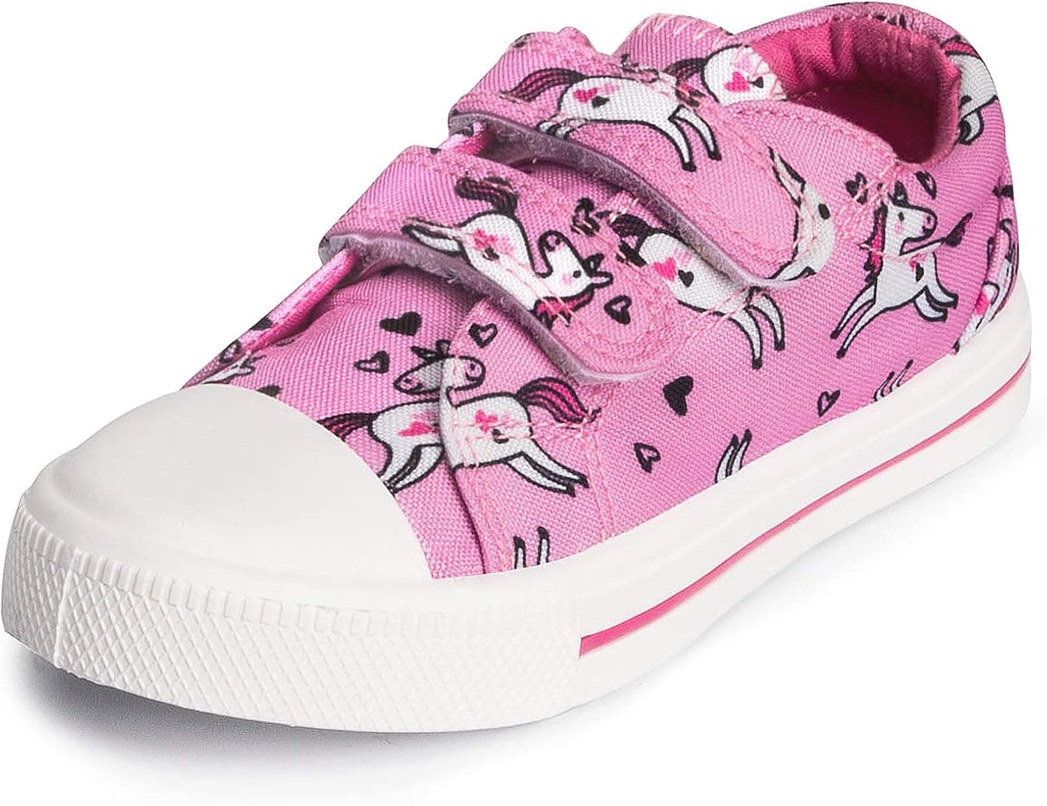 K KomForme Toddler Shoes Boys and Girls Canvas Sneakers with Dual Hook and Loops