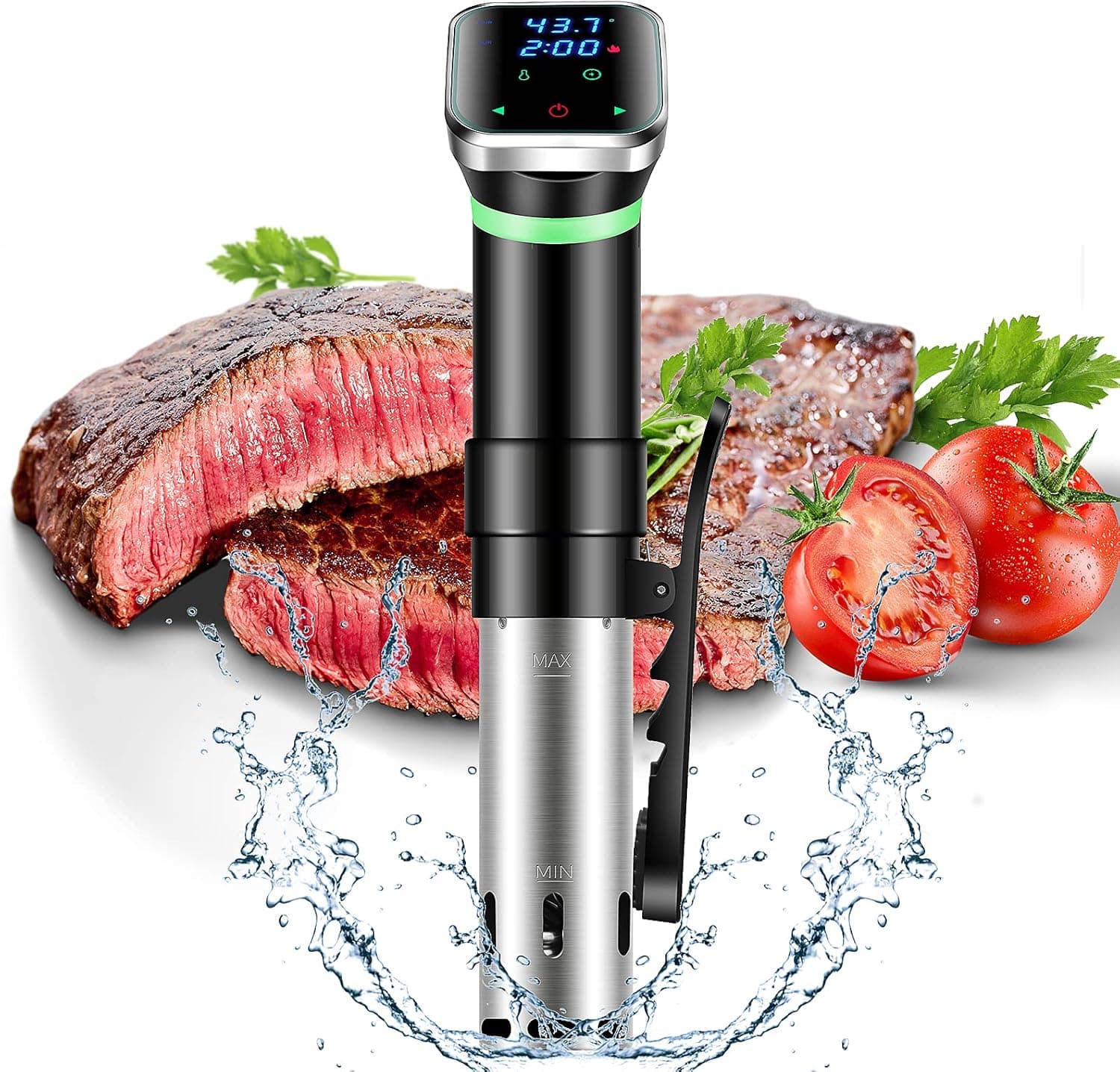 Sous Vide and Precision Cooker, 1100W Immersion Circulator with SUS304 Stainless Steel Components,Digital Interface,Ultra-quiet, Temperature and Timer for Kitchen