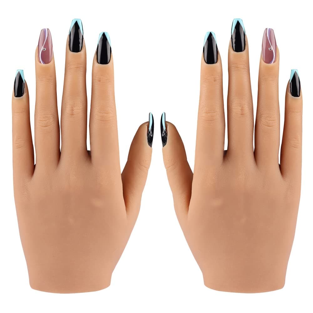 Practice Hand for Acrylic Nails Silicone Female Mannequin Life Size Hand With insertable nails (18cm)