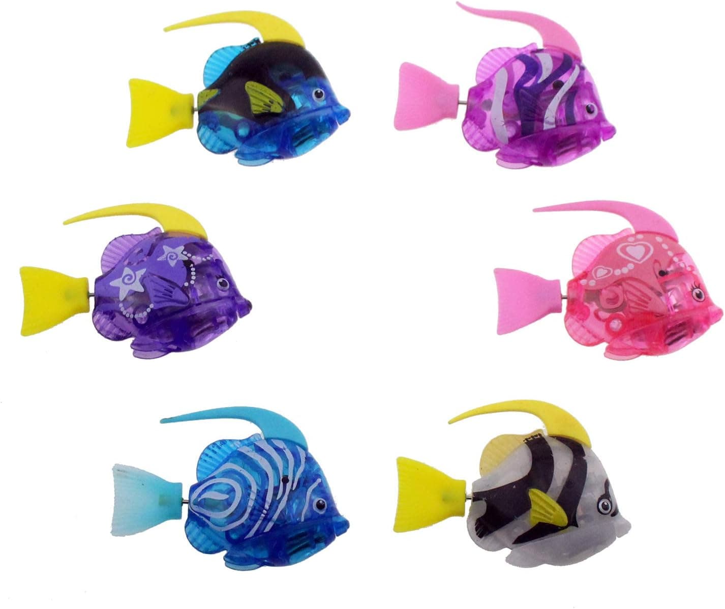 Tipmant Cute Electronic Fish Pets Animal Kids Bath Toys Gift Water Activated Swim Tub Bathtub (6 Fish)
