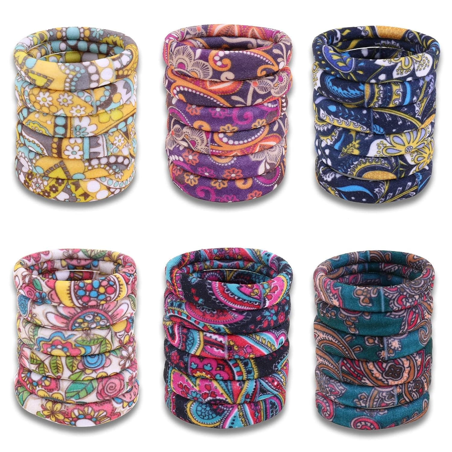 Hair Ties for Women- Ties for Thick Heavy or Curly Hair-No Slip Seamless Ponytail Holders -Hair Ties for Girls- Lasting Braids- Elastic Hair Ties (multi-color D5-36PCS)