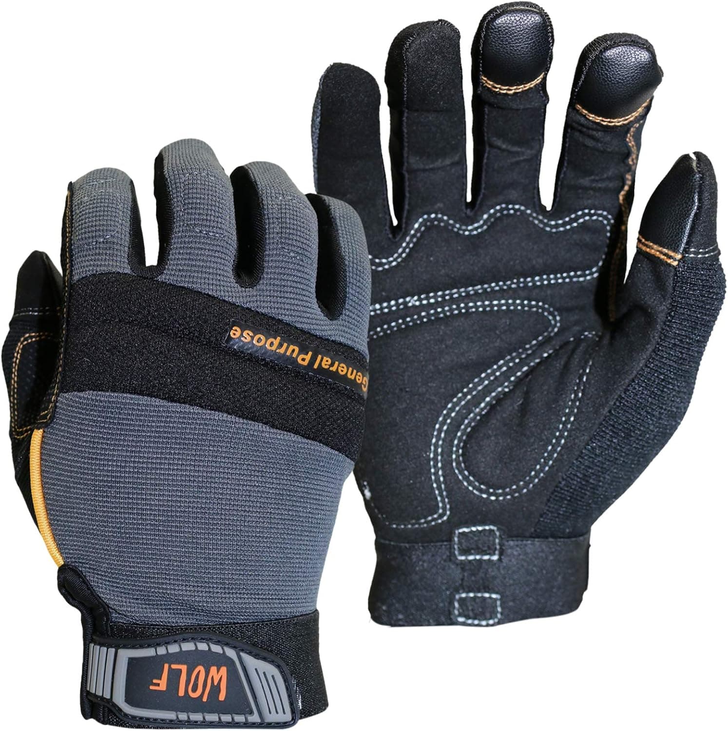 WOLF Mechanic All-purpose Stretchable Flex Grip Work Glove, Tactical, Dexterity