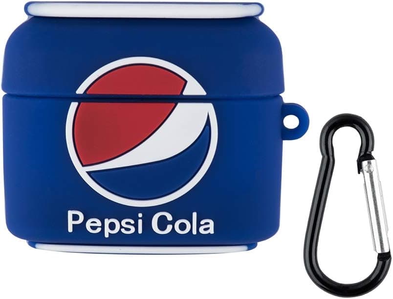 Cartoon Case Compatible with Apple AirPods Pro Headphone Accessories[Slim][Shockproof] Silicone Shell Anti-Fall Cover for AirPods Pro Charging Case with Ring (Cola-Pepsi, AirPods Pro)