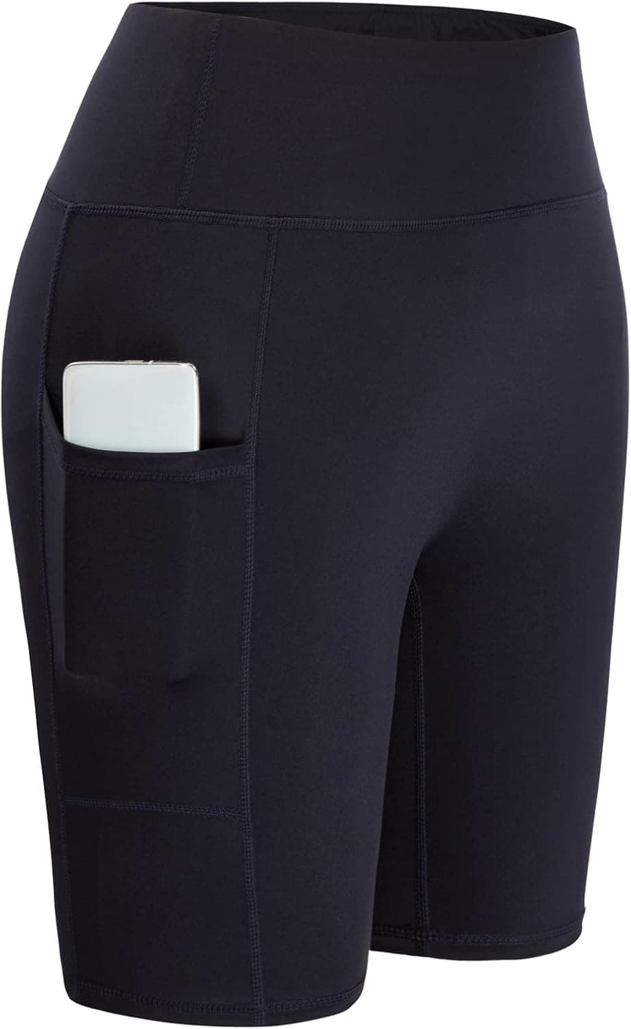 Hanna Nikole Running Shorts for Women 8" High Waist Tummy Control Compression Biker Shorts Navy 16W
