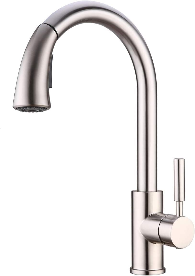 Kitchen Faucet, WENKEN 360 Swivel High Arc Kitchen Faucet,Pull Down Sprayer Kitchen Faucet, Pre-rinse Kitchen Faucets Brushed Nickel