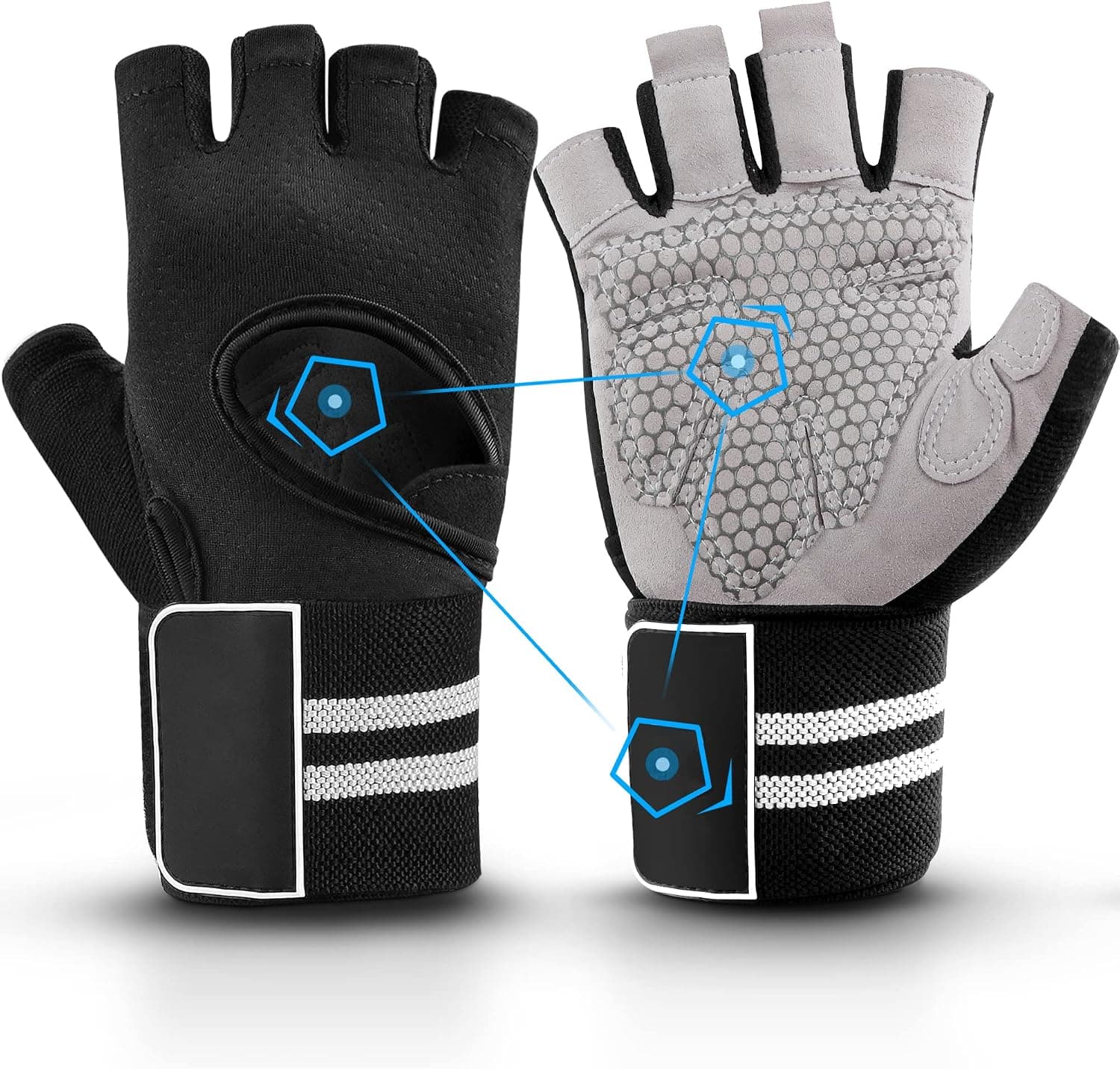 Astaresk 'Rock-Climber' Workout Gloves Weight Lifting Gym Gloves with Wrist Wrap Support for Men Women for Training, Fitness