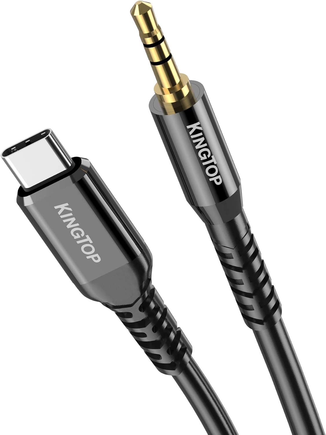 KINGTOP USB C to 3.5mm Audio Aux Jack Cable (4.4ft / 1.3m), Hi-Res USB Type C to 3.5mm Male Headphone Stereo Cord Compatible with Samsung S20/Note 20/10 Plus,Pixel 4/3/2/XL,iPad Pro 2018 and More