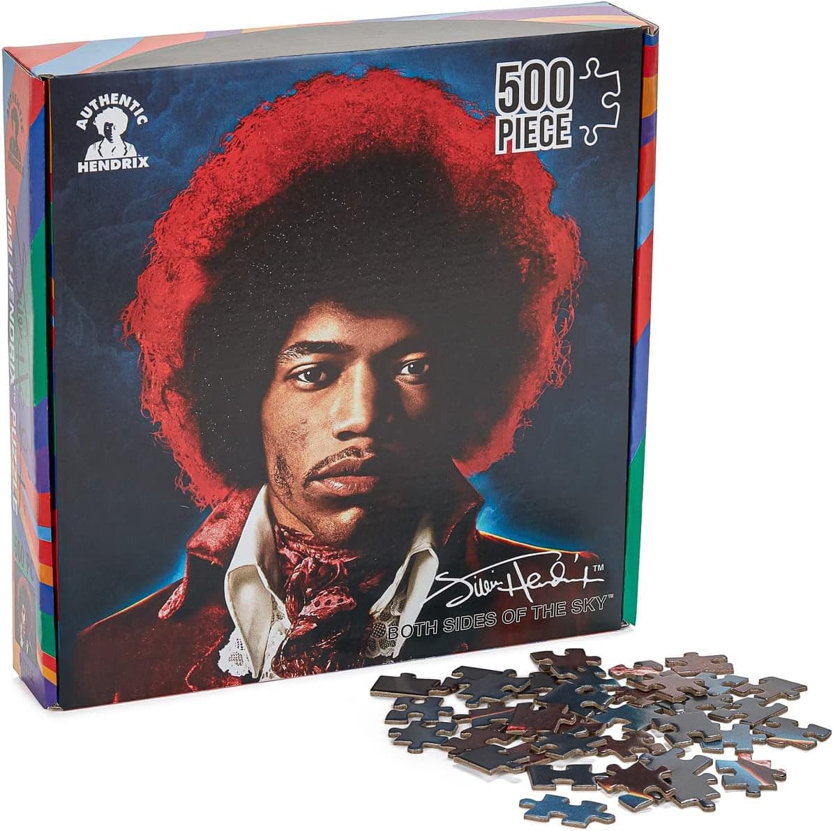 KESS de.Bored Jimi Hendrix Both Sides of The Sky Album Cover Puzzle Frame, Artist Inspired Music Puzzles, 500 Piece Jigsaw Puzzle for Adults, Kids, Classic, Vintage Puzzle Game, Ages 8+