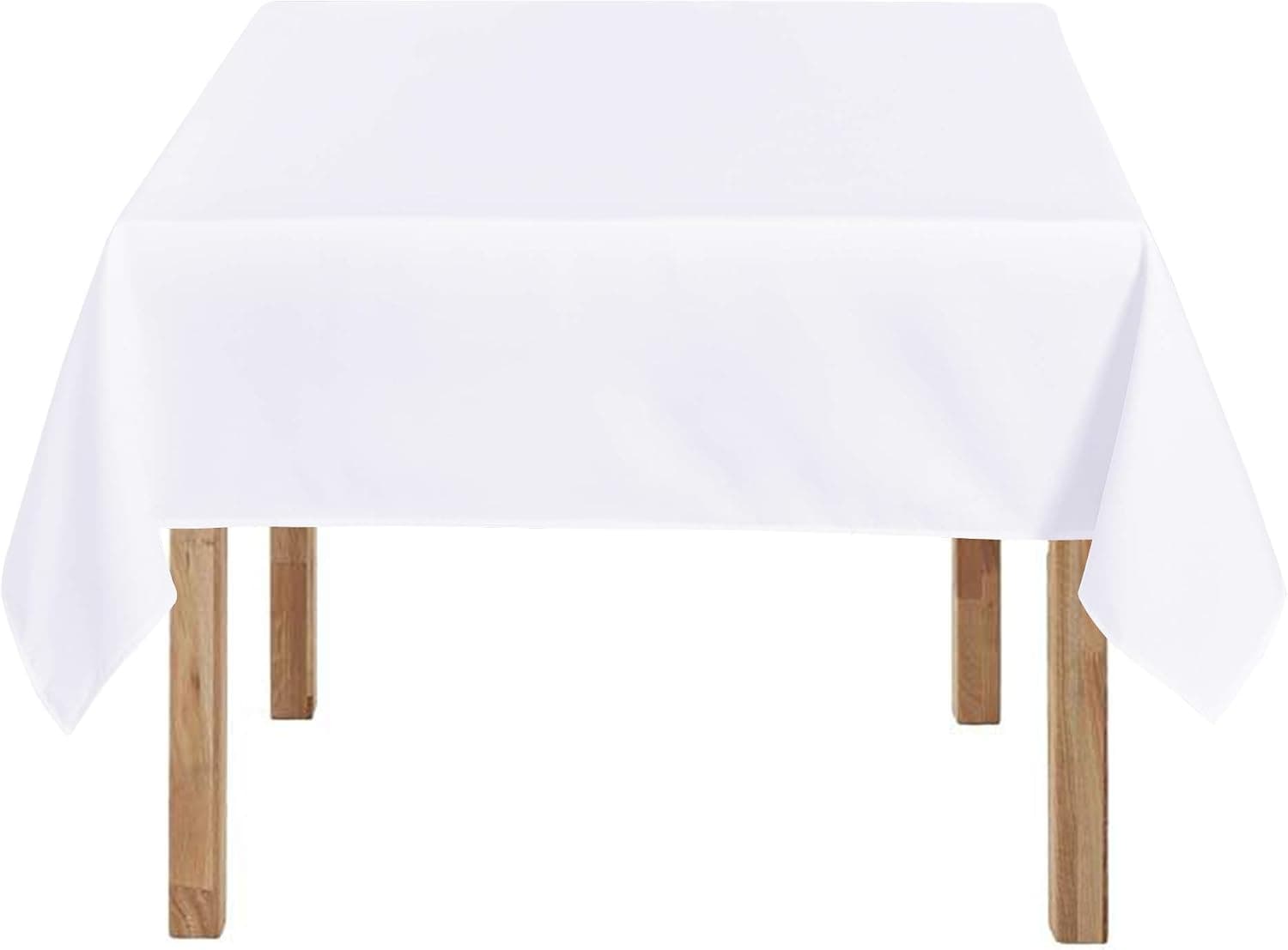 RYB HOME White Tablecloth for Buffet - Waterproof Table Cloth Indoor Outdoor Use for Wedding Decorations Holiday Dinner Reception Table, 60 x 60, White