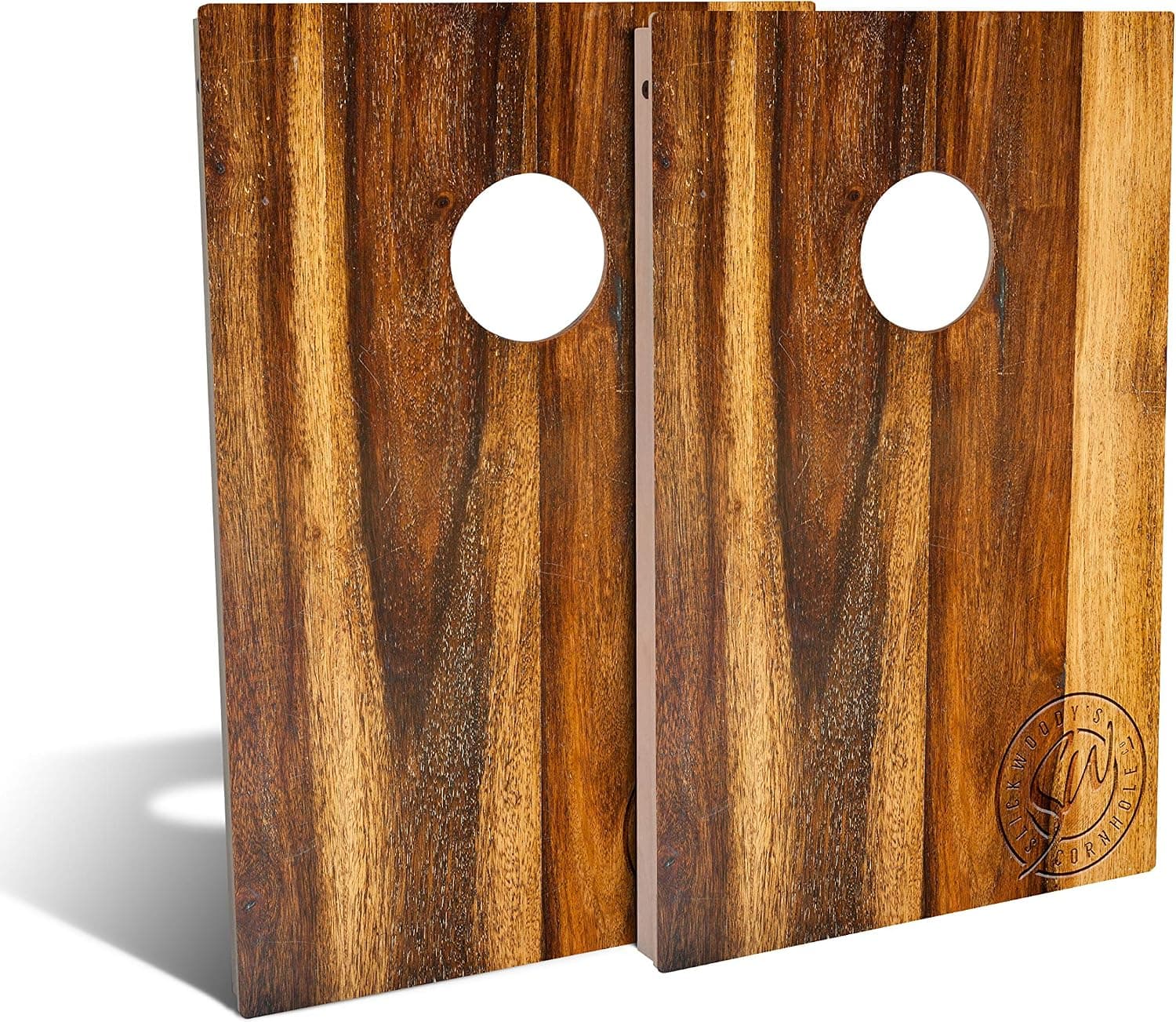 Slick Woody’S Treated Oak Cornhole Set with 8 Cornhole Bags, Baltic Birch Plywood Tops for The Smoothest Flattest Playing Surface, and UV Protected Printed Design (Tailgate 3’x2’)