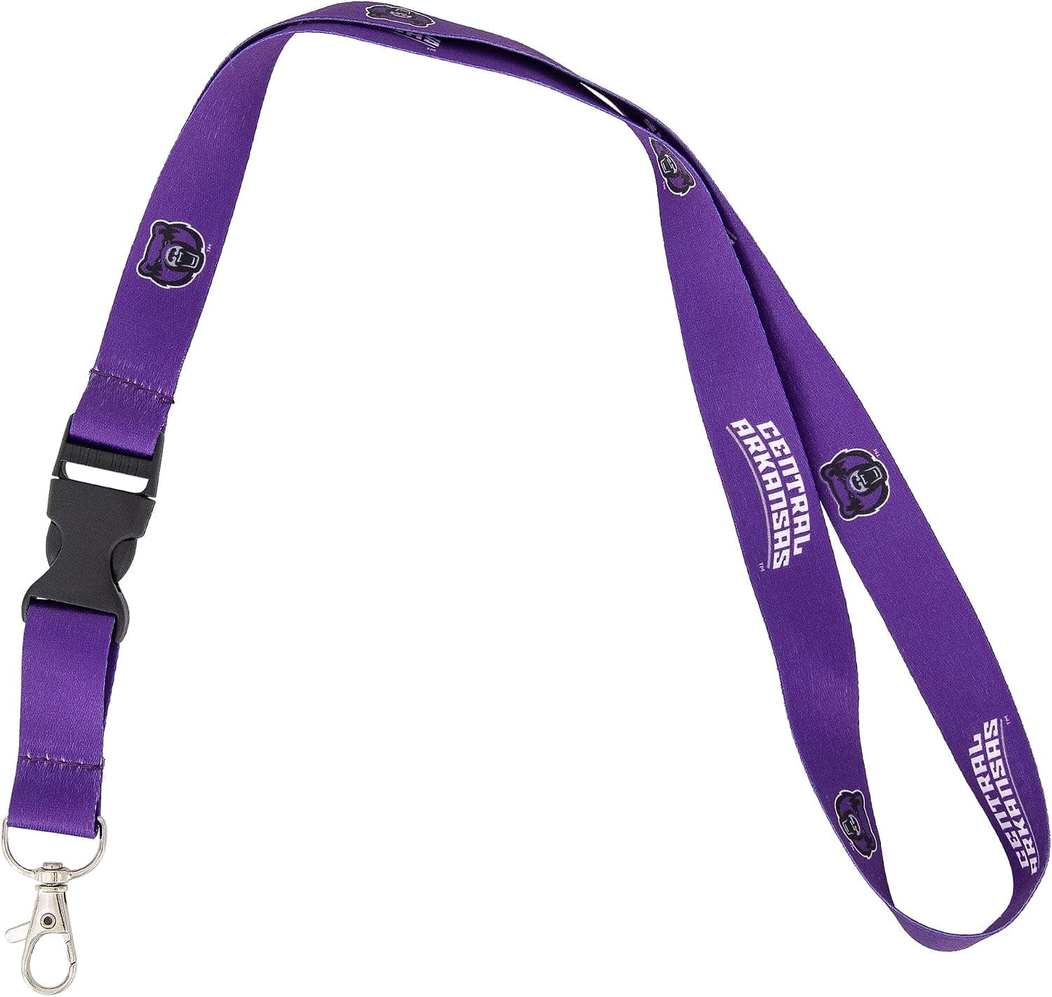 Desert Cactus University of Central Arkansas Lanyard UCA Bears Car Keys ID Badge Holder Keychain Detachable Breakaway Snap Buckle (Purple)