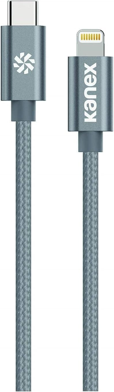 Kanex Durabraid Nylon Braided USB-C to Lightning Cable, MFi Certified Charger for iPhone SE, iPhone 11 Pro/11 Pro Max - Space Grey, 4-Foot