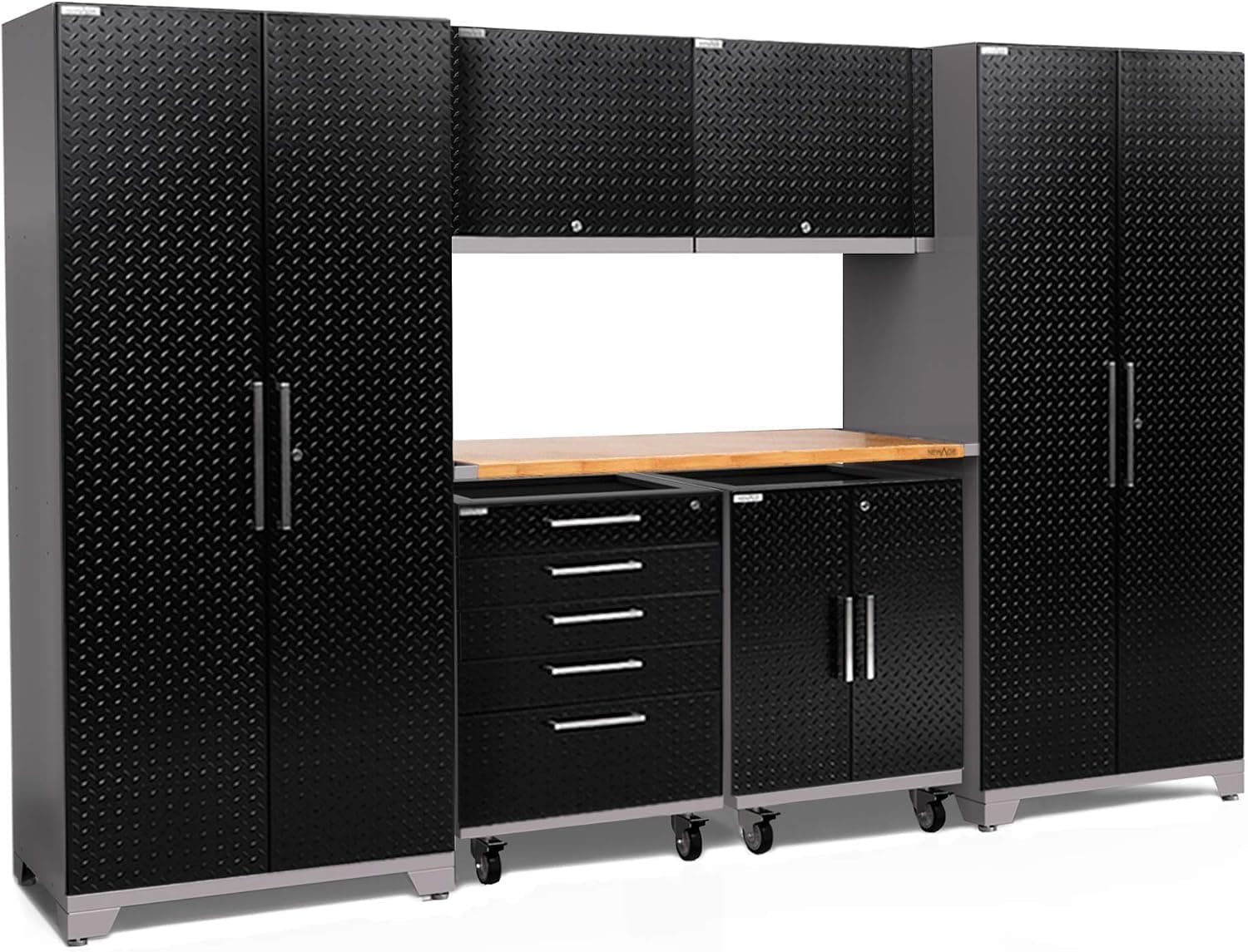 NewAge Products Inc. Performance Plus 2.0 Garage Cabinets, Diamond Plate Black