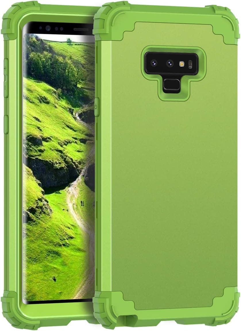 Casetego Compatible Galaxy Note 9 Case,Floral Three Layer Heavy Duty Hybrid Sturdy Shockproof Full Body Protective Cover Case for Samsung Galaxy Note 9,Olive Green