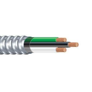 Stock Wire 8/2 Metal Clad (MC) Cable with Ground, Aluminum Armored, Stranded Copper Conductors (75Ft Cut)