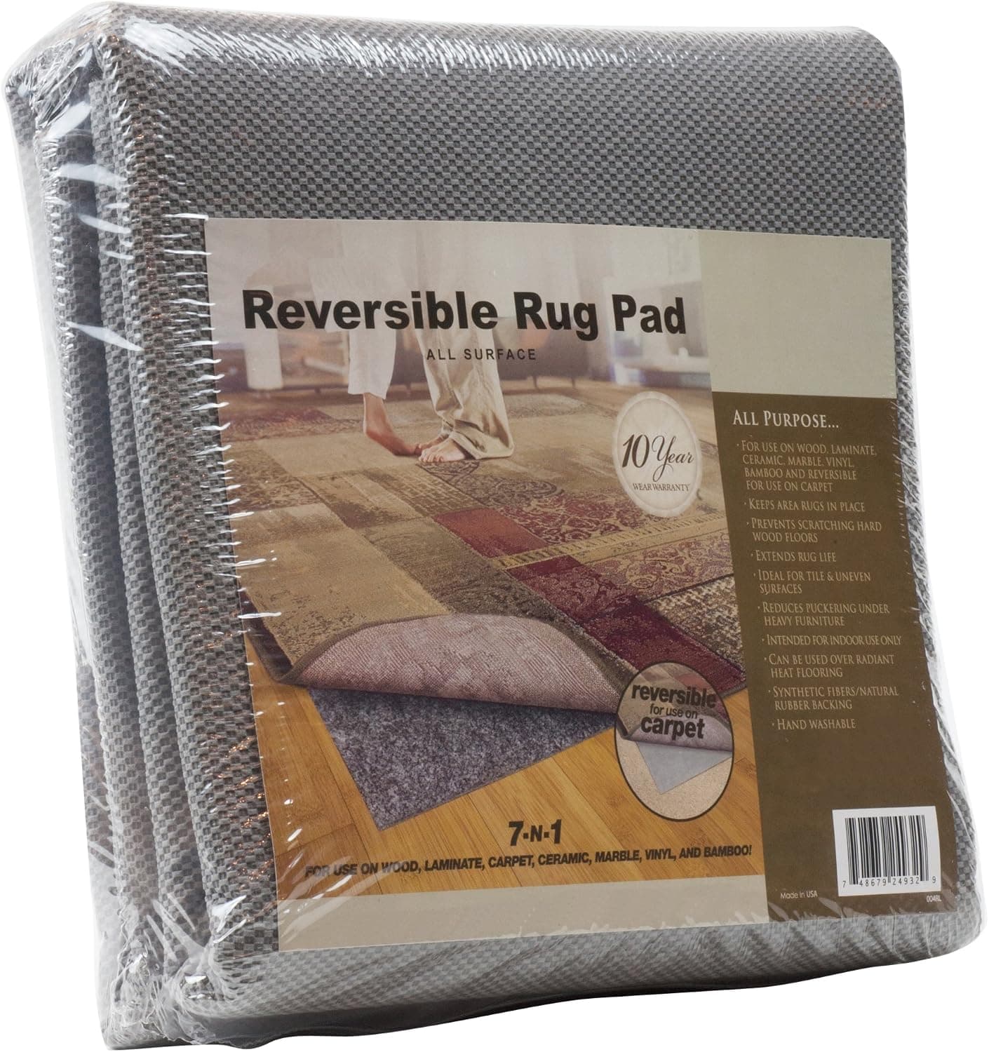 All-Surface Non-skid Area Rug Pad for 8-Feet Round Rug