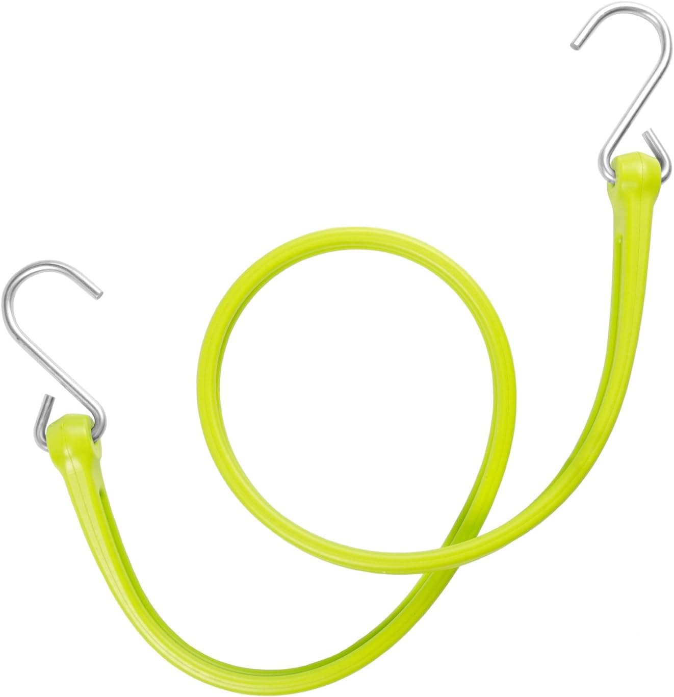 The Perfect Bungee 31-Inch Easy Stretch Strap with Stainless Steel S-Hooks for Pets, Safety Green