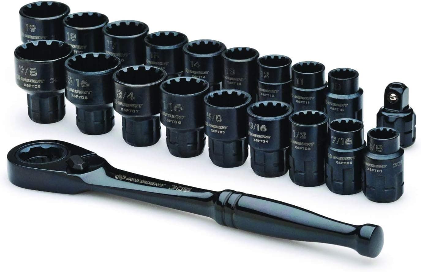Crescent 20 Piece 3/8inch Drive Pass-Thru X6 Standard Spline Mechanics Tool Set - CX6PT20