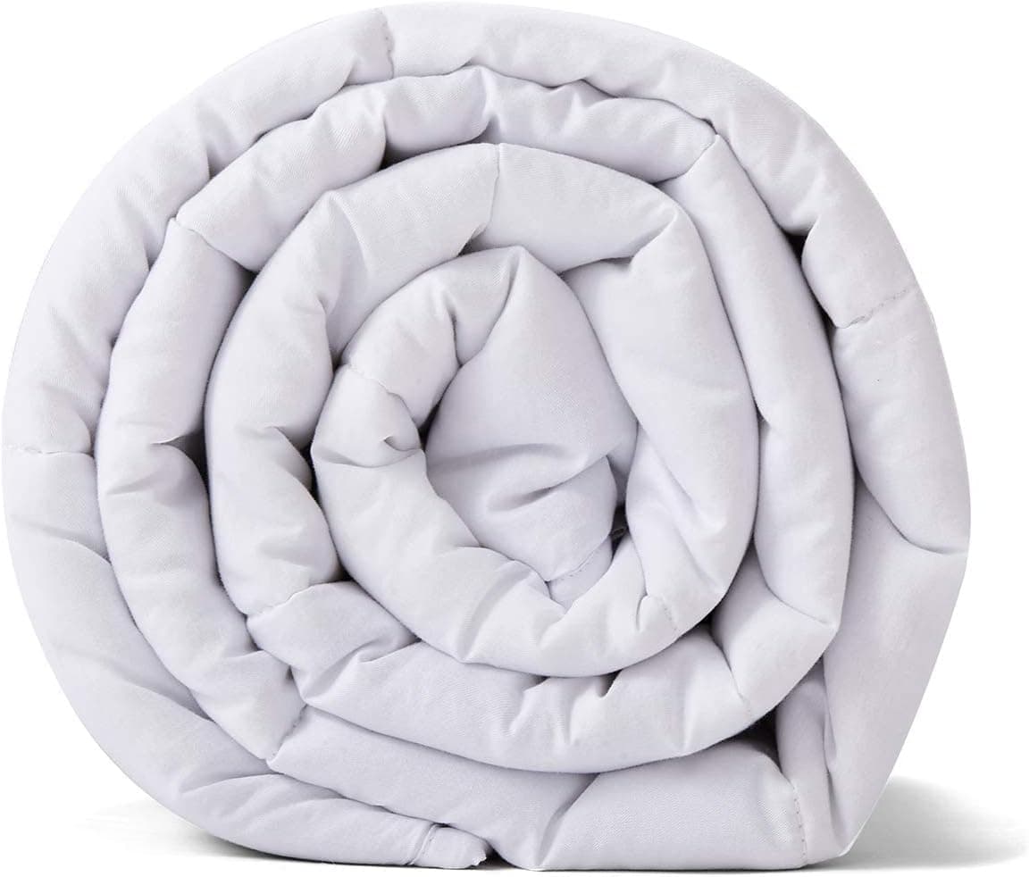 RelaxBlanket Weighted Blanket | 60''x80'',12lbs | for Individual Between 110-160 lbs | Premium Cotton Material with Glass Beads | White