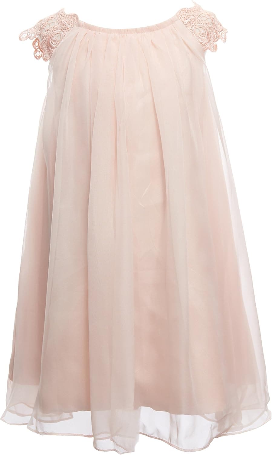Mrprettys Blush Ivory Chiffon Flower Girl Dress Toddler Dress Girls Wedding Party Dress