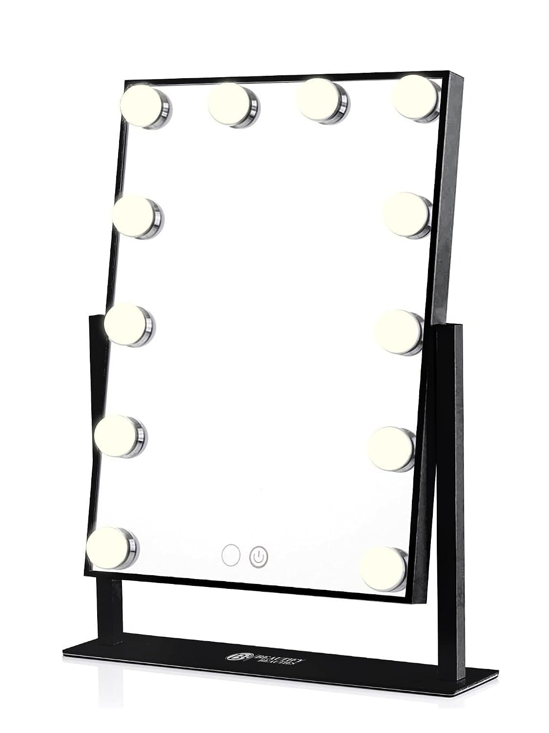 BeautifyBeauties Lighted Makeup Mirror/Vanity Mirror, Hollywood Style Cosmetic Mirror with LED Dimmer Bulb Lights (Black)