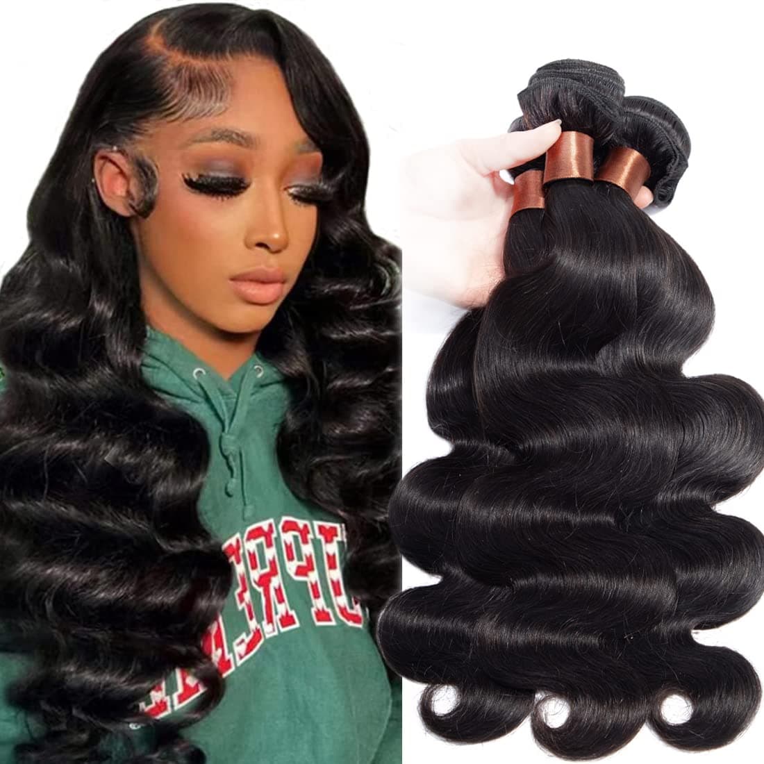 Cranberry Hair Unprocessed Peruvian Virgin Hair Body Wave 4 Bundles Virgin Human Hair Extensions Weaves Natural Black Color Hair(16 18 20 22)
