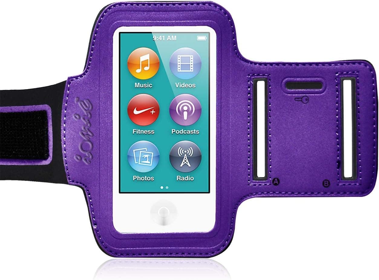 Ionic Active Sport Armband Case for The New iPod Nano New Apple iPod Nano 7th Generation 2012 New Model (Purple)
