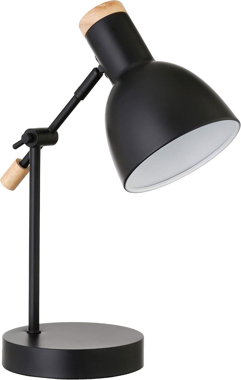 Amazon Basics Adjustable Table Lamp with LED Bulb - 9.5" x 6" x 16", Matte Black